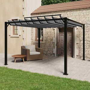 vidaXL Tonnelle avec toit &agrave; persienne 3x3 m Anthracite Tissu aluminium