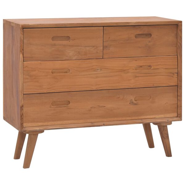 vidaXL Commode 90x35x75 cm Bois de teck massif