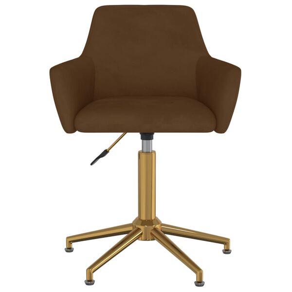 vidaXL Chaises &agrave; manger pivotantes lot de 4 Marron Velours