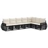 vidaXL Ensemble de canap&eacute; de jardin 7 pc Noir et blanc cr&egrave;me polyrotin