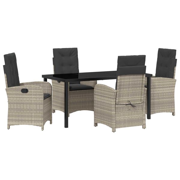 vidaXL Ensemble de salle &agrave; manger pour jardin 5 pcs Gris clair