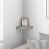 vidaXL &Eacute;tag&egrave;re d'angle flottante Gris brillant 25x25x3,8 cm MDF