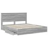 vidaXL Lit de Rangement Gris Sonoma 200 x 200 cm Bois d'ing&eacute;nierie