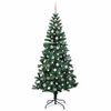 vidaXL Sapin de No&euml;l artificiel pr&eacute;-&eacute;clair&eacute; Vert 240 cm PVC et m&eacute;tal