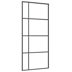 vidaXL Porte coulissante Verre ESG et aluminium 90x205 cm Noir