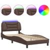 vidaXL Cadre de lit avec LED sans matelas Hvar marron 90x190 cm