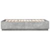vidaXL Cadre de lit avec LED sans matelas gris b&eacute;ton 120x200 cm
