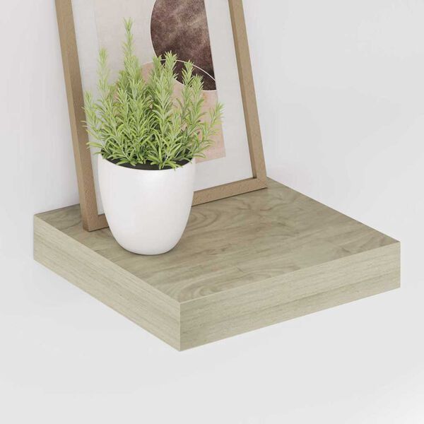 vidaXL &Eacute;tag&egrave;res murales flottantes 4 pcs ch&ecirc;ne 23x23,5x3,8 cm MDF
