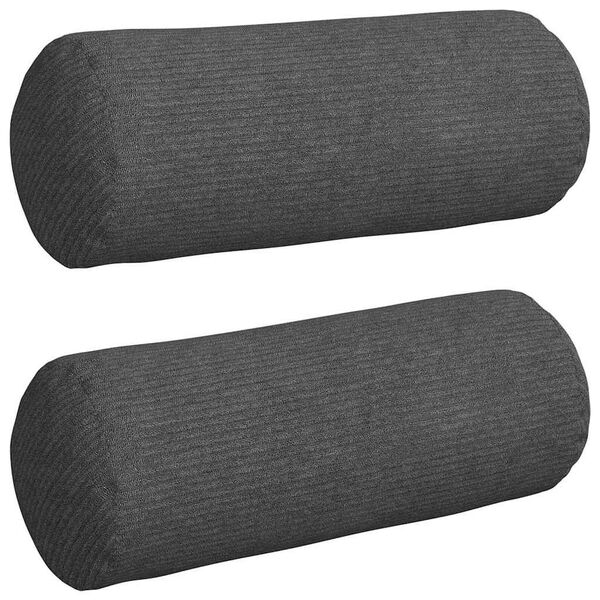 vidaXL Coussins d'accent 2 pcs Gris foncé Ø 15 x 40 cm