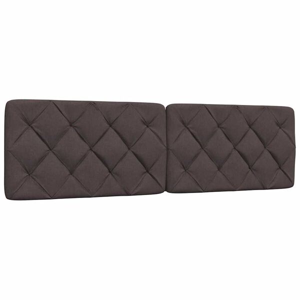vidaXL Coussin de t&ecirc;te de lit marron fonc&eacute; 180 cm tissu