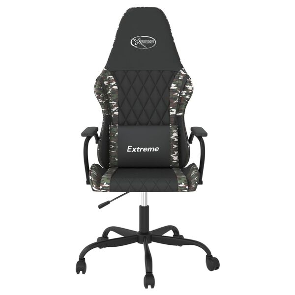 vidaXL Chaise de jeu de massage Noir et camouflage Similicuir