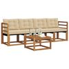 vidaXL Ensemble de canap&eacute;s d'ext&eacute;rieur 5 pcs Naturel et Beige