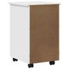vidaXL Cabinet roulant Blanc 34 x 39 x 56 cm Bois de Pin Massif