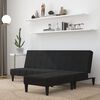 vidaXL Canap&eacute;-lit &agrave; 2 places avec tabouret Noir Tissu microfibre