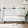vidaXL T&ecirc;te de lit suspendue Montage mural Blanc 130 x 55 x 7 cm tissu