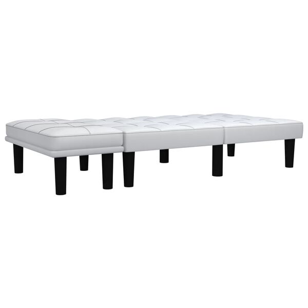 vidaXL Canap&eacute; &agrave; 2 places Blanc Similicuir