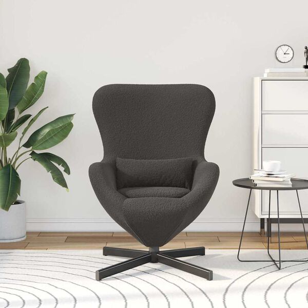 vidaXL Fauteuil &oelig;uf Gris fonc&eacute; 63 x 73 x 90 cm tissu