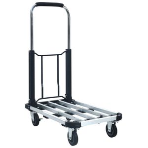 vidaXL Chariot de transport pliable 150 kg Aluminium Argent&eacute;
