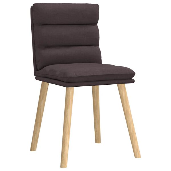 vidaXL Chaises &agrave; manger lot de 4 marron fonc&eacute; tissu