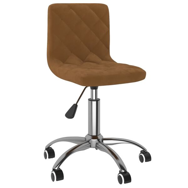 vidaXL Chaises &agrave; manger pivotantes lot de 4 Marron Velours