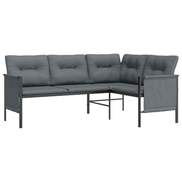 vidaXL Salon de jardin 2 pcs anthracite acier