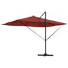 vidaXL Parasol Roma à Bras Déporté Rouge et Noir 352 x 251 x 265 cm