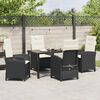 vidaXL Ensemble de salle &agrave; manger pour jardin 5 pcs Noir polyrotin