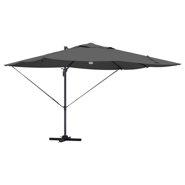 vidaXL Parasol Roma à Bras Déporté Anthracite et noir
