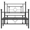 vidaXL Cadre de lit m&eacute;tal sans matelas avec pied de lit noir 100x190cm