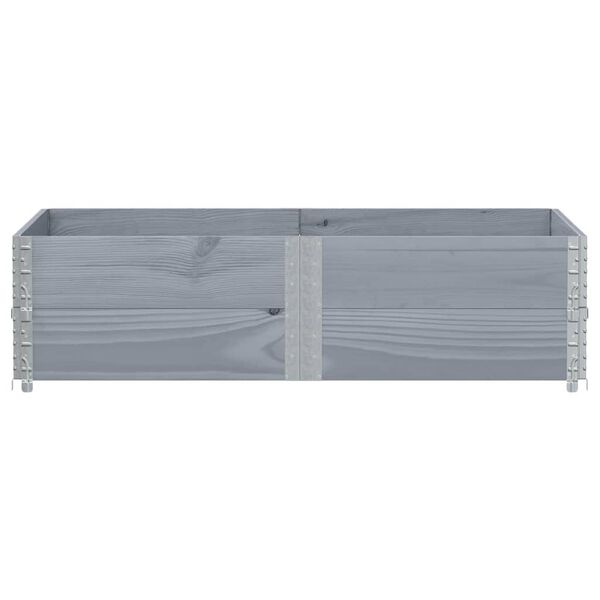 vidaXL Colliers de palette 2 pcs gris 150x100 cm bois de pin solide