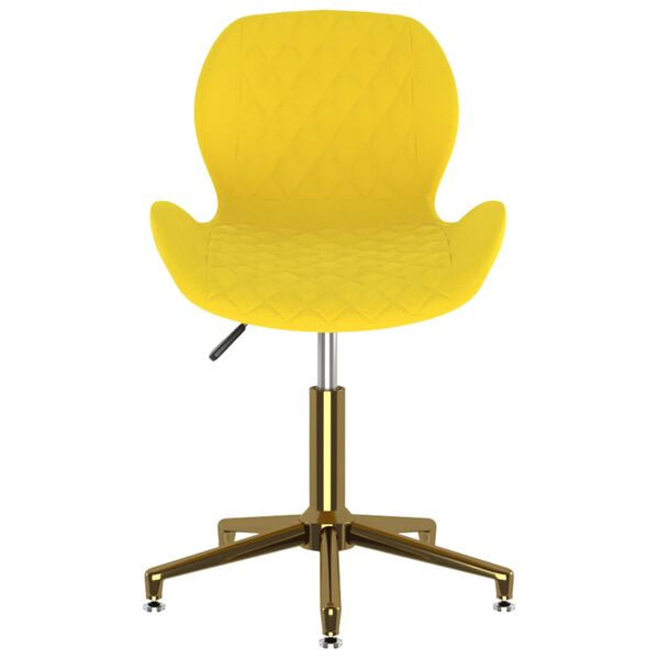 vidaXL Chaises &agrave; manger pivotantes lot de 2 jaune moutarde velours