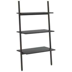 vidaXL &Eacute;tag&egrave;re inclin&eacute;e &agrave; 3 niveaux Noir 64x34x116 cm