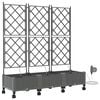 vidaXL Porte-plante de jardin avec irrigation et roues 3 pc Gris clair