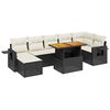 vidaXL Salon de jardin 8 pcs avec coussins noir r&eacute;sine tress&eacute;e