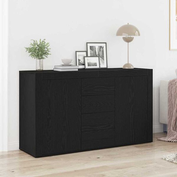 vidaXL Buffet Ch&ecirc;ne noir 120 x 36 x 69 cm Bois d'ing&eacute;nierie