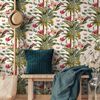 DUTCH WALLCOVERINGS Papier peint Palmier tropical Vert et rose