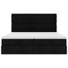VidaXL Cadre de lit ottoman avec matelas noir 200x200cm tissu