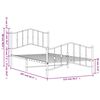vidaXL Cadre de lit m&eacute;tal sans matelas avec pied de lit noir 107x203cm