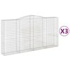 vidaXL Paniers &agrave; gabions arqu&eacute;s 3 pcs 400x50x200/220 cm Fer galvanis&eacute;