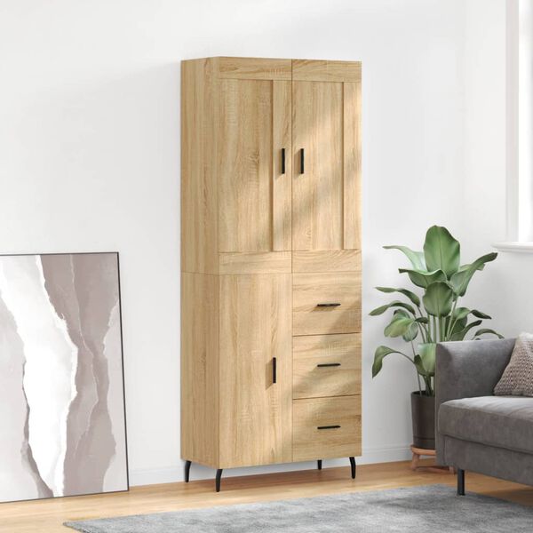 vidaXL Buffet haut Ch&ecirc;ne sonoma 69,5x34x180 cm Bois d'ing&eacute;nierie