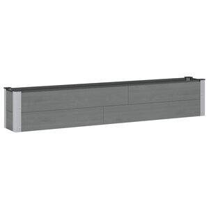 vidaXL Jardini&egrave;re sur&eacute;lev&eacute;e Gris 200 x 30 x 36 cm alu.