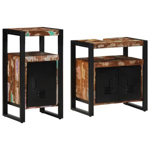 vidaXL Ensemble de mobilier de salle de bain 2 pcs Bois massif recycl&eacute;