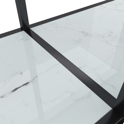 vidaXL Table console Blanc 140x35x75,5 cm Verre trempé