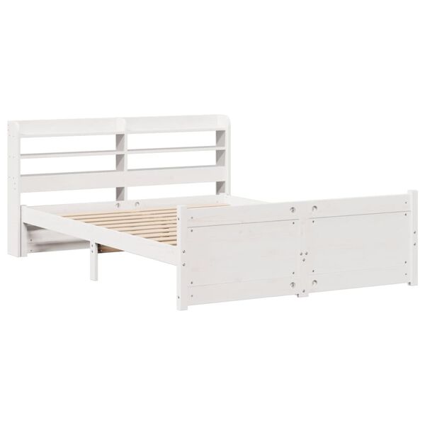 vidaXL Cadre de lit avec t&ecirc;te de lit sans matelas blanc 140x200 cm