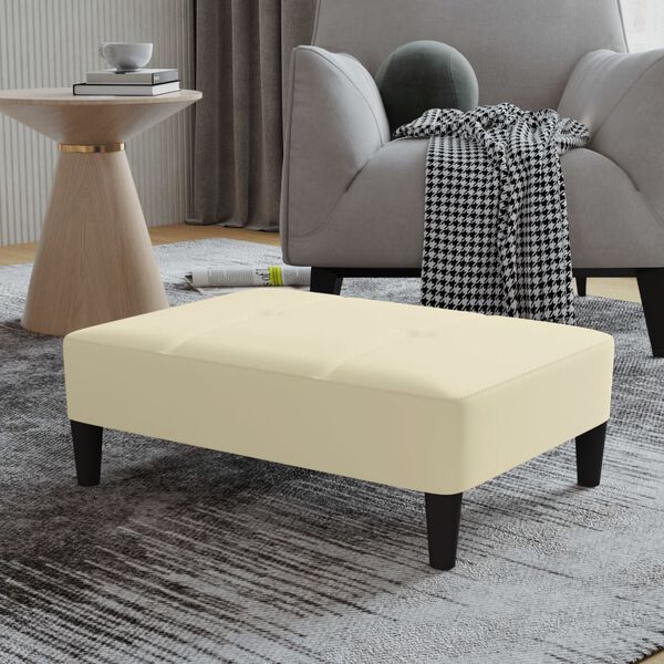 vidaXL Repose-pied Cr&egrave;me 78x56x32 cm Similicuir