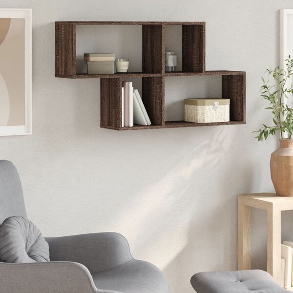 vidaXL &Eacute;tag&egrave;re murale ch&ecirc;ne marron 100x20x53 cm bois d'ing&eacute;nierie