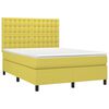 vidaXL Sommier &agrave; lattes de lit et matelas et LED Vert 140x190 cm Tissu