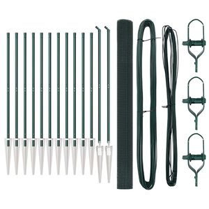 vidaXL Cl&ocirc;ture en fil soud&eacute; avec pointes 25 x 1,5 m Vert Maille