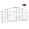 vidaXL Paniers &agrave; gabions arqu&eacute;s 10 pcs 200x50x80/100 cm Fer galvanis&eacute;