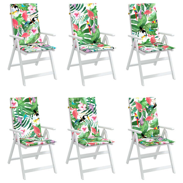 vidaXL Coussins de chaise &agrave; dossier haut lot de 6 multicolore tissu
